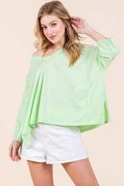 Vintage Washed V-Neck Top | ABST7509