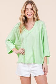 Vintage Washed V-Neck Top | ABST7509