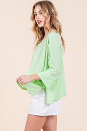 Vintage Washed V-Neck Top | ABST7509