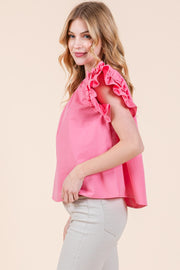 Ruffle Sleeve Top | ABST7528