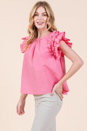 Ruffle Sleeve Top | ABST7528