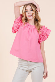 Ruffle Sleeve Top | ABST7528