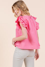 Ruffle Sleeve Top | ABST7528