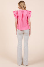 Load image into Gallery viewer, Ruffle Sleeve Top | ABST7528
