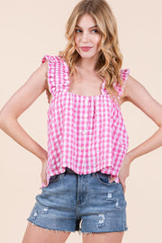 Gingham Strappy Top | ABST7525