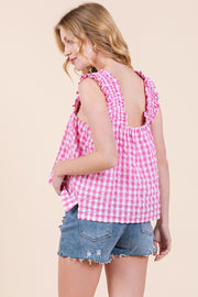 Gingham Strappy Top | ABST7525