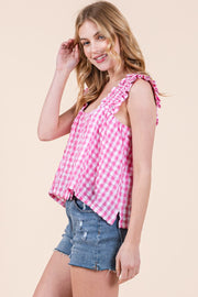 Gingham Strappy Top | ABST7525