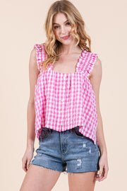 Gingham Strappy Top | ABST7525