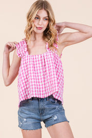 Gingham Strappy Top | ABST7525