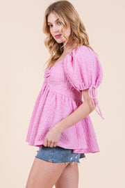 Puff Sleeve Sweetheart Top | ABET7505