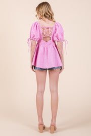 Puff Sleeve Sweetheart Top | ABET7505