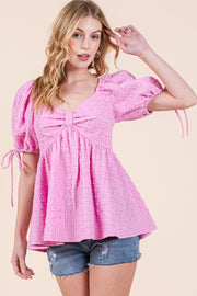 Puff Sleeve Sweetheart Top | ABET7505