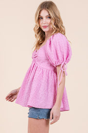 Puff Sleeve Sweetheart Top | ABET7505