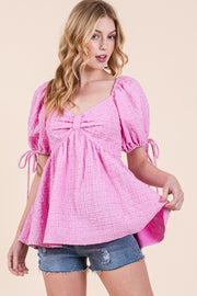 Puff Sleeve Sweetheart Top | ABET7505