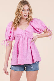 Puff Sleeve Sweetheart Top | ABET7505