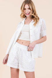 Embroidered Short Sleeve Shirt & Short SET | ABED7519