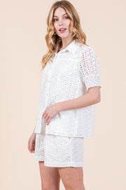 Embroidered Short Sleeve Shirt & Short SET | ABED7519