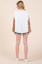 Load image into Gallery viewer, Cotton Jersey Loose Fit Top with Contrast SLV  | ABST7507
