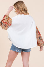 Load image into Gallery viewer, Cotton Jersey Loose Fit Top with Contrast SLV  | ABST7507
