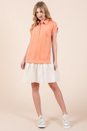 Short-Sleeve Sweatshirt Twofer Mini Dress | ABED7517