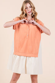 Short-Sleeve Sweatshirt Twofer Mini Dress | ABED7517