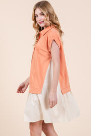 Short-Sleeve Sweatshirt Twofer Mini Dress | ABED7517