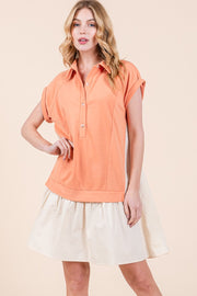 Short-Sleeve Sweatshirt Twofer Mini Dress | ABED7517