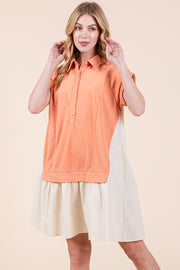 Short-Sleeve Sweatshirt Twofer Mini Dress | ABED7517