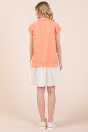 Short-Sleeve Sweatshirt Twofer Mini Dress | ABED7517