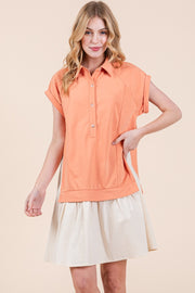 Short-Sleeve Sweatshirt Twofer Mini Dress | ABED7517