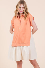 Short-Sleeve Sweatshirt Twofer Mini Dress | ABED7517