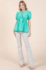 Load image into Gallery viewer, Ruffled Puff Sleeve Top | ABET7509
