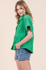 Cropped Terrycloth Vacation Shirt | ABST7548