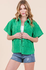 Cropped Terrycloth Vacation Shirt | ABST7548