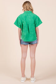 Cropped Terrycloth Vacation Shirt | ABST7548