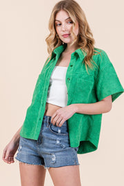 Cropped Terrycloth Vacation Shirt | ABST7548