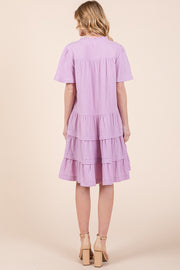 V-Neck Tiered Mini Dress | ABSD7540