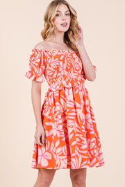 Smocked Bodice Mini Dress | ABSD7536