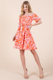 Smocked Bodice Mini Dress | ABSD7536