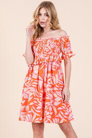 Smocked Bodice Mini Dress | ABSD7536