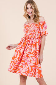 Smocked Bodice Mini Dress | ABSD7536