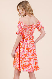 Smocked Bodice Mini Dress | ABSD7536