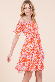 Smocked Bodice Mini Dress | ABSD7536