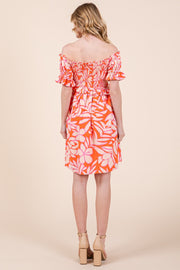 Smocked Bodice Mini Dress | ABSD7536