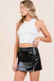 Faux Leather Mini Skirt | ABJB7526