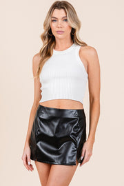 Faux Leather Mini Skirt | ABJB7526
