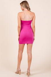 Drape Twist Front Bandeau Mini Dress | ABJD7515