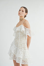 Lace Ruffle Mini Dress | ABND0819
