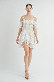 Lace Ruffle Mini Dress | ABND0819