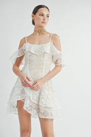 Lace Ruffle Mini Dress | ABND0819